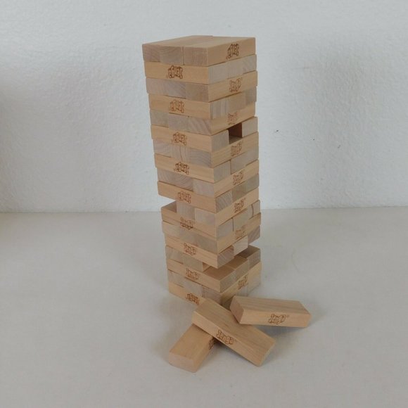Jenga Original Wood Block Game Parker Brothers 2006 Orange Tube Family Game FLAW - Picture 7 of 8